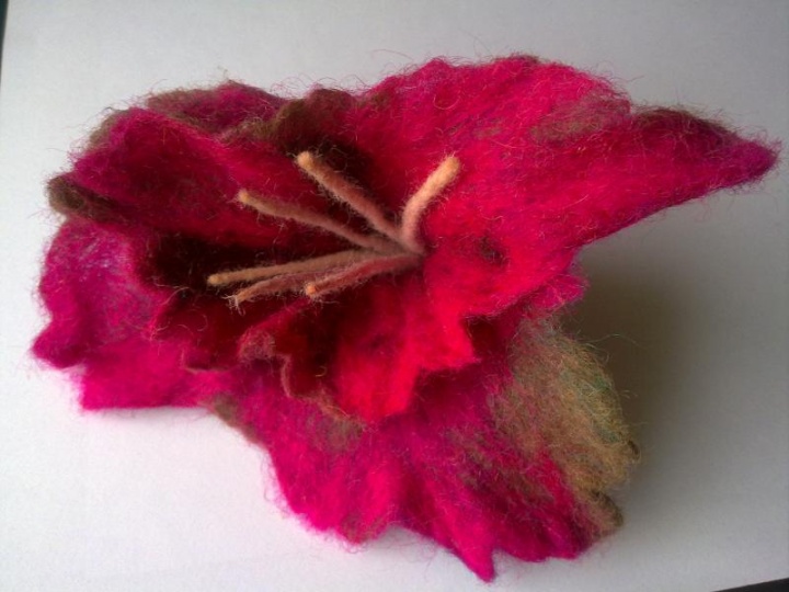 Felted brooch - flower