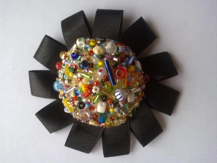 Brooch with czech beads