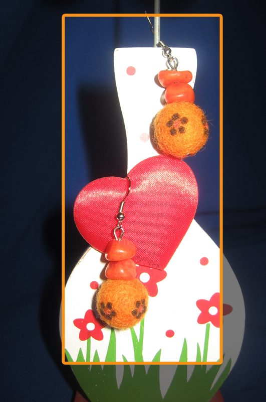 Orange earrings " Flower "