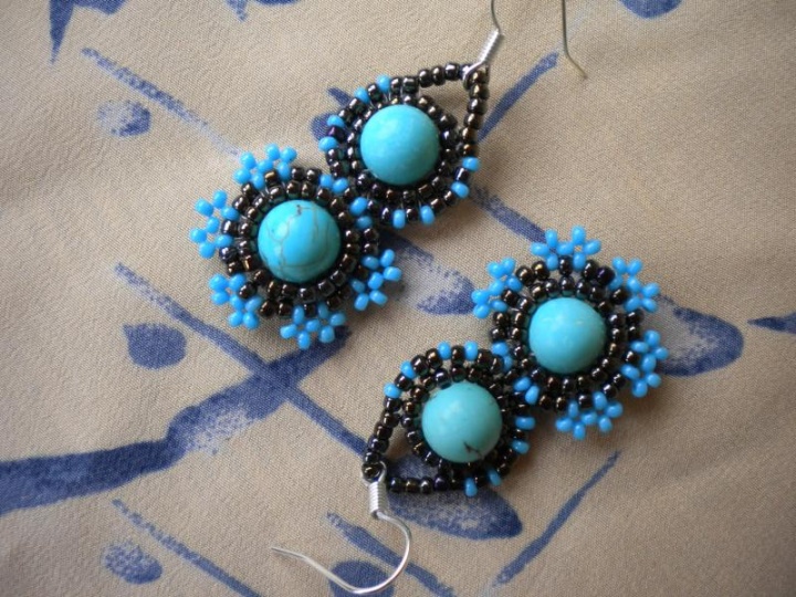 With turquoise