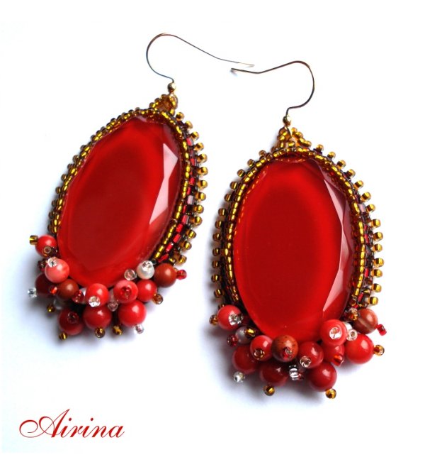 Red Glass Earrings