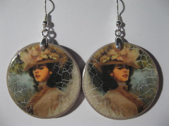 Decoupage earrings