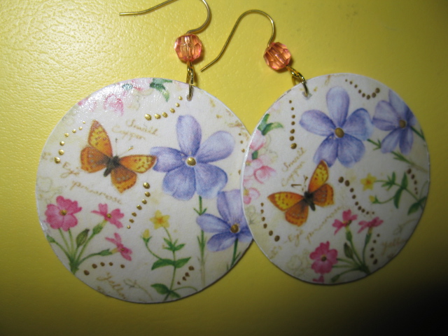 Decoupage earrings Vasarely