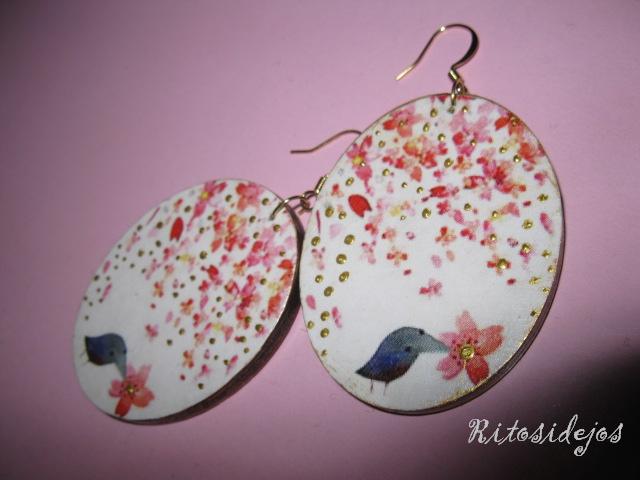 decoupage earrings oval Varnelis