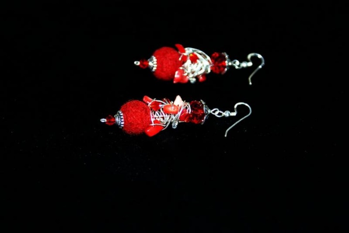 Earrings " In red "