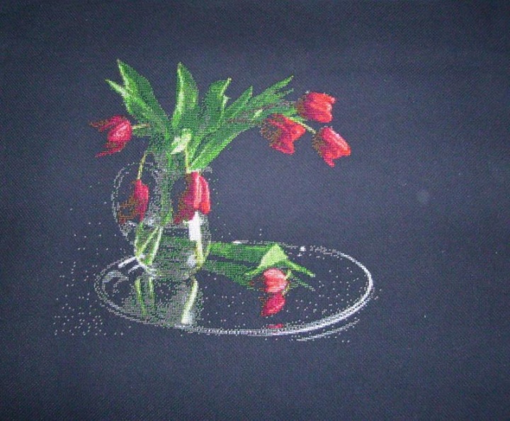 tulips in a vase