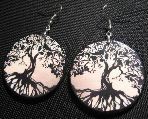 Decoupage earrings 239