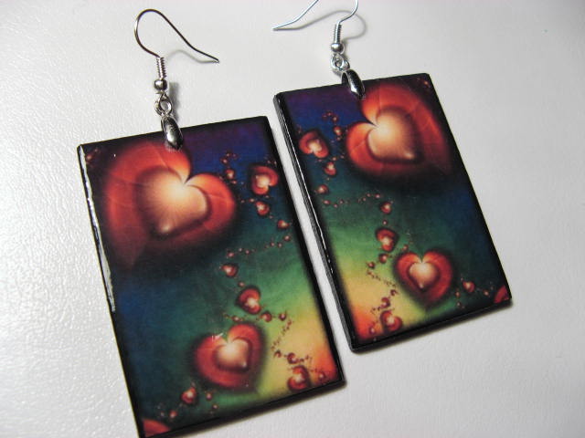 Decoupage earrings 244