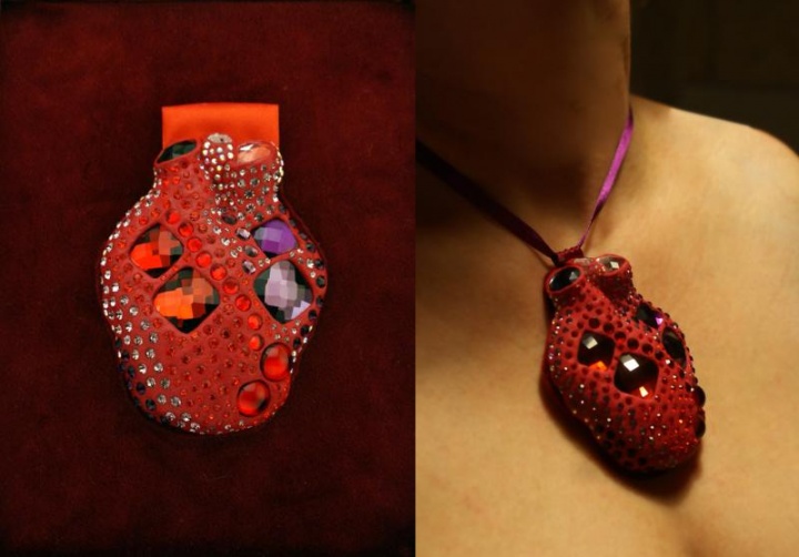 heart-shaped brooch / necklace