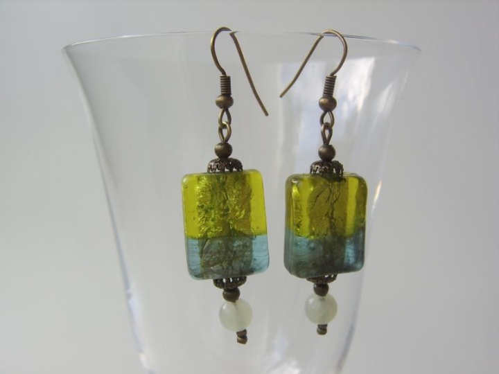 Earrings " grass ice "