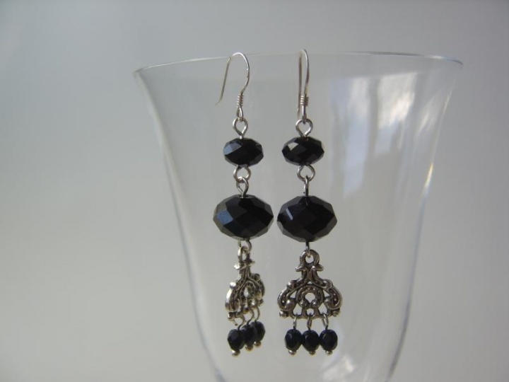 Earrings " black "