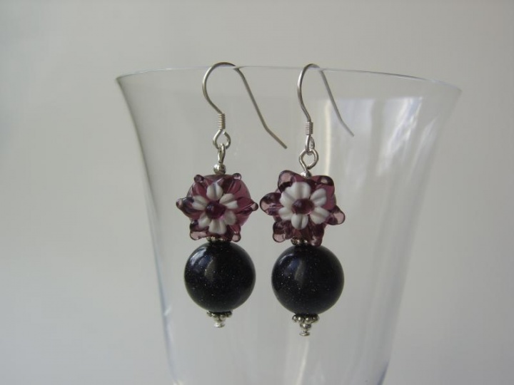 Earrings " Glass Flowers "