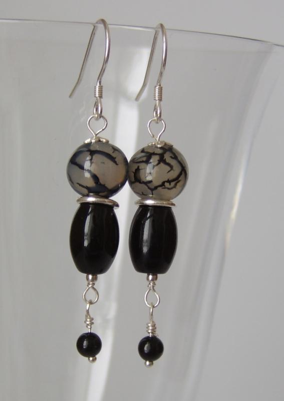 black agate earrings