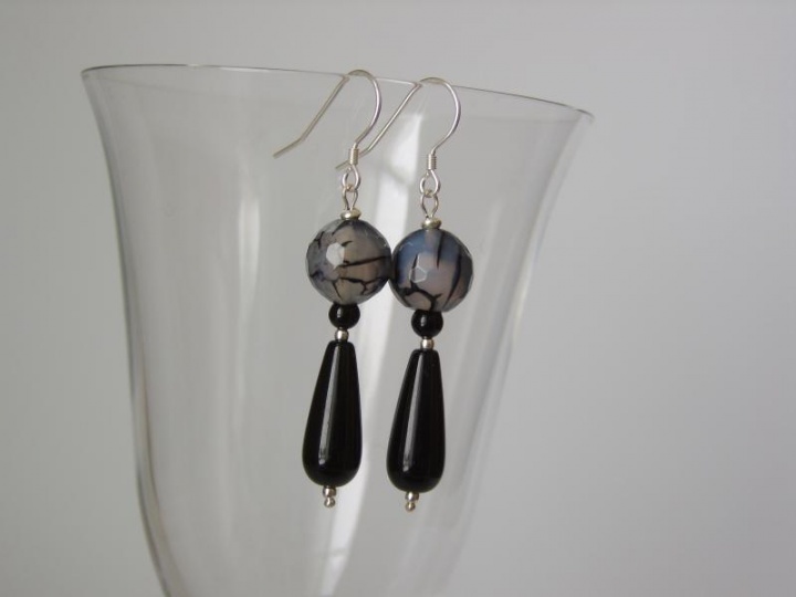 black agate earrings