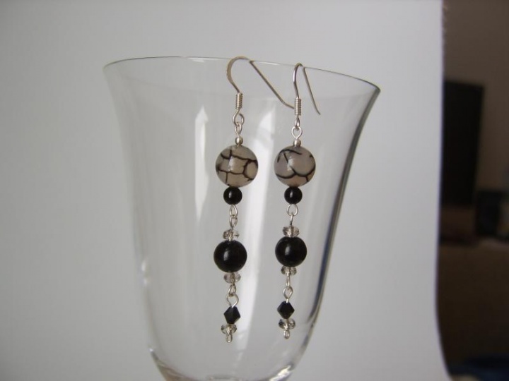 black agate earrings