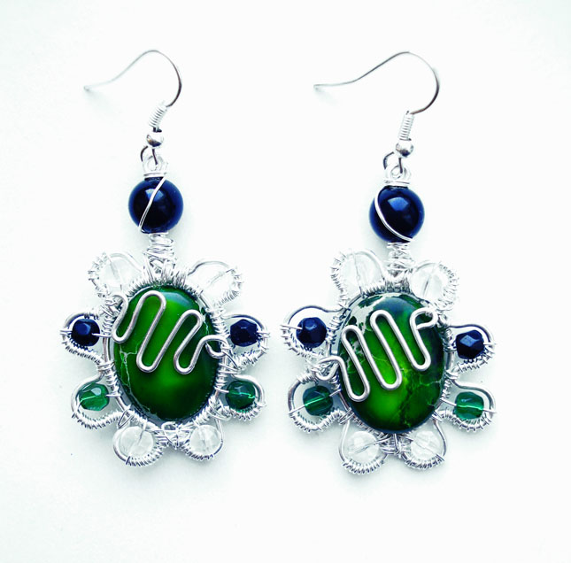 jasper stone earrings picture no. 2