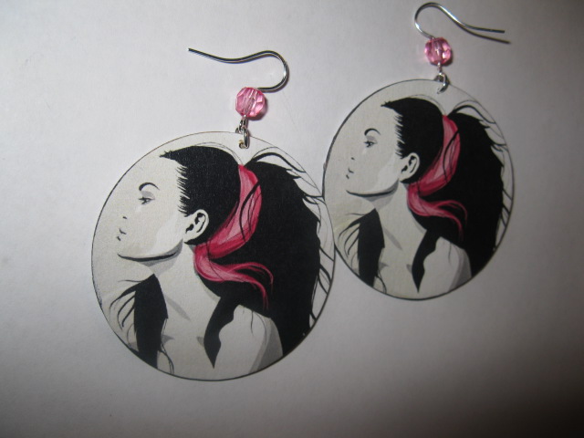 Decoupage earrings - lofty