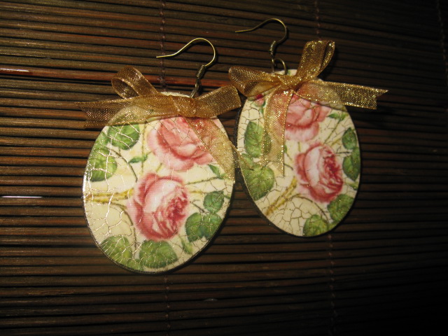 Decoupage earrings - Sentiments