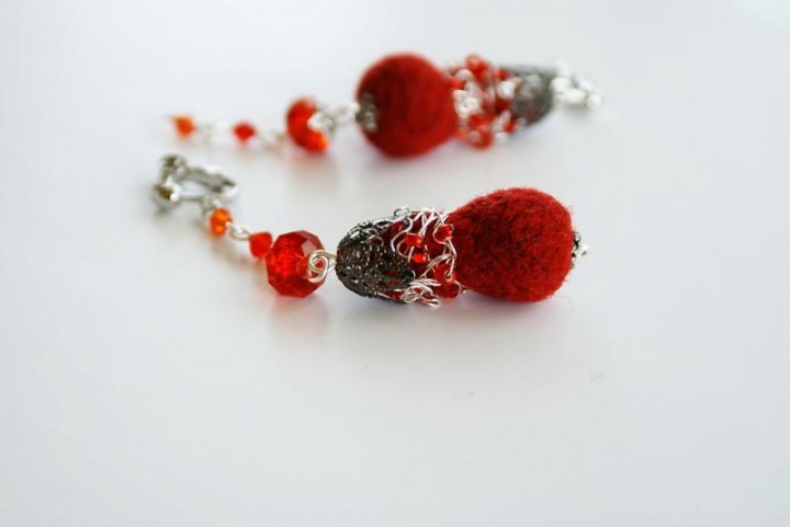 Earrings " In Red II "