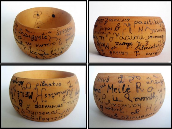 Wooden bracelet burned in the sun