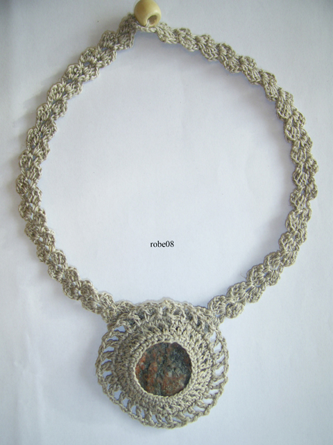 Necklaces " Linen and rock "