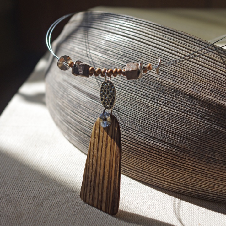 Zebrano wood necklace