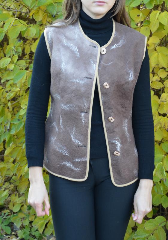 Sew vest in hand felted wool