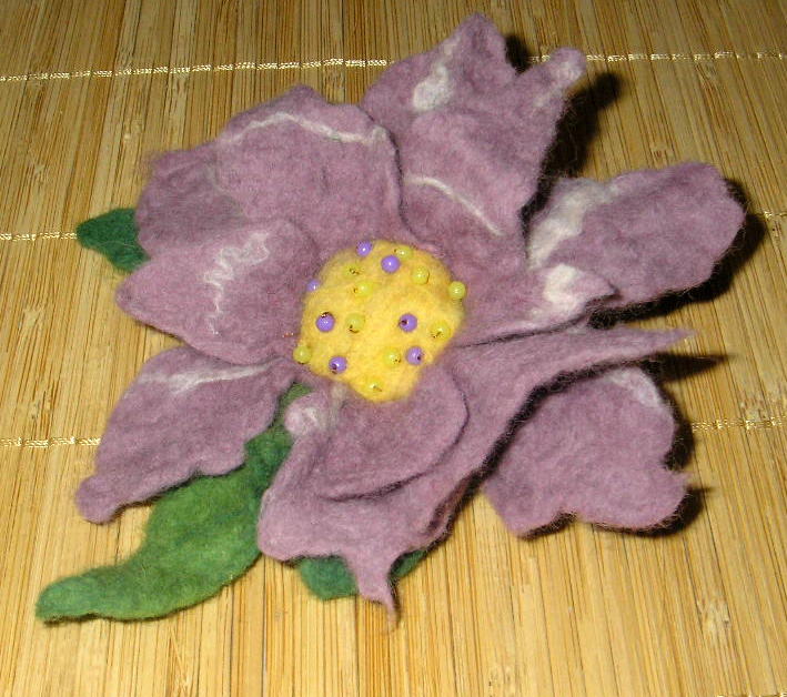 Purple-flower brooch