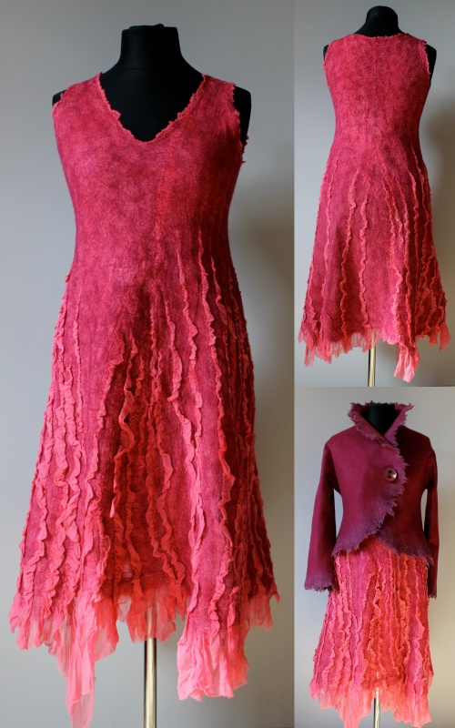 Felt Dress " pink "