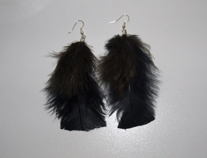 Earrings with feathers