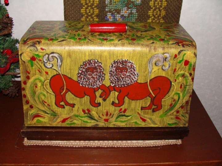 Decorated with a sewing machine