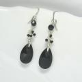 Black sw.kristalu drops - Earrings - beadwork