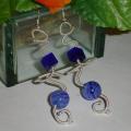 Heavenly blue - Earrings - beadwork