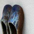 Painterly male slippers - Shoes & slippers - felting