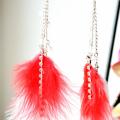 Feathers - Earrings - beadwork