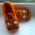 " Cats " Little Princess - Shoes & slippers - felting