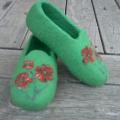 Green - Shoes & slippers - felting