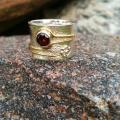 Silver ring with natural garnet - Metal products - making