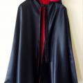 Black and red cloak with hood - Other clothing - sewing