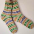 Handmade knitted woolen pattern socks. 75% wool, 25% polyamide, . Strong, warm, soft, durable... 100 gr - 420m. - Socks - knitwork