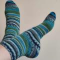 Handmade knitted woolen pattern socks. 75% wool, 25% polyamide, . Strong, warm, soft, durable... 100 gr - 420m. - Socks - knitwork