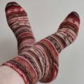 Handmade knitted woolen pattern socks. 75% wool, 25% polyamide, . Strong, warm, soft, durable... 100 gr - 420m. - Socks - knitwork