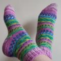 Handmade knitted woolen pattern socks. 75% wool, 25% polyamide, . Strong, warm, soft, durable... 100 gr - 420m. - Socks - knitwork