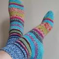 Handmade knitted woolen pattern socks. 75% wool, 25% polyamide, . Strong, warm, soft, durable... 100 gr - 420m. - Socks - knitwork