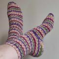 Handmade knitted woolen pattern socks. 75% wool, 25% polyamide, . Strong, warm, soft, durable... 100 gr - 420m. - Socks - knitwork