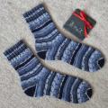 Handmade knitted woolen pattern socks. 75% wool, 25% polyamide, . Strong, warm, soft, durable... 100 gr - 420m. - Socks - knitwork