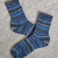 Handmade knitted woolen pattern socks. 75% wool, 25% polyamide, . Strong, warm, soft, durable... 100 gr - 420m. - Socks - knitwork