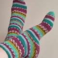 Handmade knitted woolen pattern socks. 75% wool, 25% polyamide, . Strong, warm, soft, durable... 100 gr - 420m. - Socks - knitwork