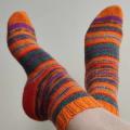 Handmade knitted woolen pattern socks. 75% wool, 25% polyamide, . Strong, warm, soft, durable... 100 gr - 420m.. - Socks - knitwork