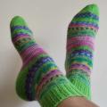 Handmade knitted woolen pattern socks. 75% wool, 25% polyamide, . Strong, warm, soft, durable... 100 gr - 420m. - Socks - knitwork